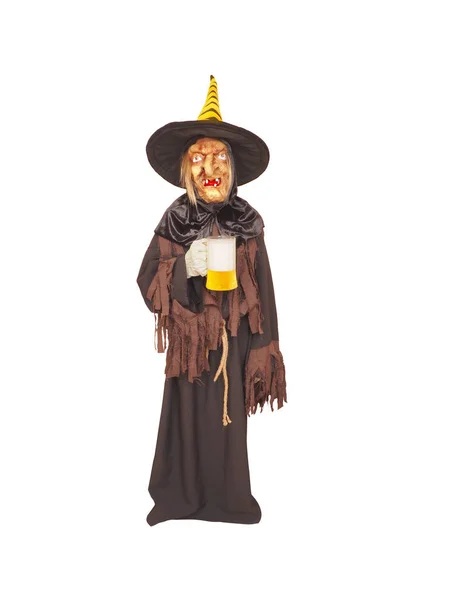 Terrible witch isolated on a white background. Halloween concept — Stock Photo, Image