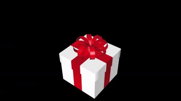 Geschenkbox Mit Bonuschips Online Casino Konzept Darstellung — Stockvideo