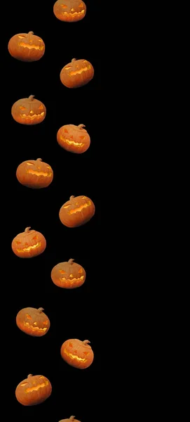 Halloween Background Seamless Pattern Pumpkins Isolated Black — Stock Photo, Image