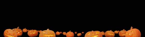 Halloween Pozadí Bezešvé Vzor Dýně Izolované Černé — Stock fotografie