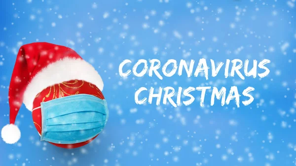 Christmas coronavirus background. Holidays social safety concept