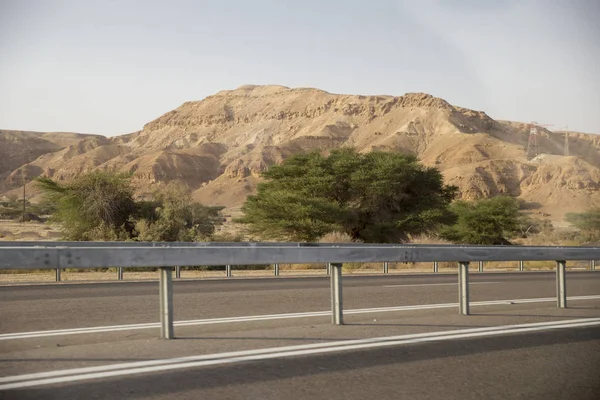 Journey on the highway through the Judean Desert