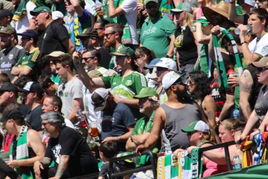 Ahşap ordu, en iyi futbol taraftarları Major League Futbol Providence Park içinde Portland, ya da /Usa Nisan 16,2018.