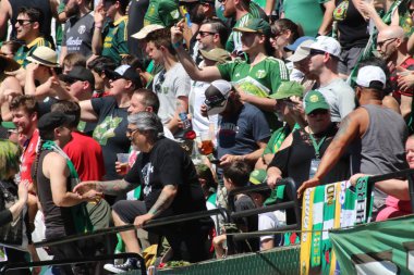 Ahşap ordu, en iyi futbol taraftarları Major League Futbol Providence Park içinde Portland, ya da /Usa Nisan 16,2018.