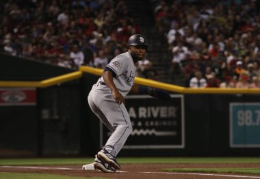 Phoenix Chase Field San Diego Padres için Manuel Margot orta saha oyuncusu,Az /Usa Nisan 13,2019.