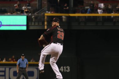 Phoenix Chase Field Arizona Diamondbacks için Merrill Kelly sürahi, Az / Amerika Nisan 13,2019.