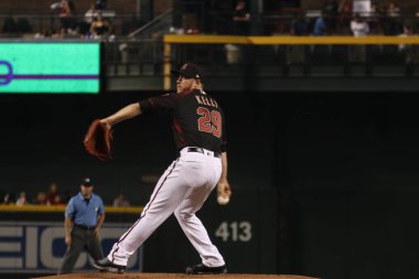 Phoenix Chase Field Arizona Diamondbacks için Merrill Kelly sürahi, Az / Amerika Nisan 13,2019.