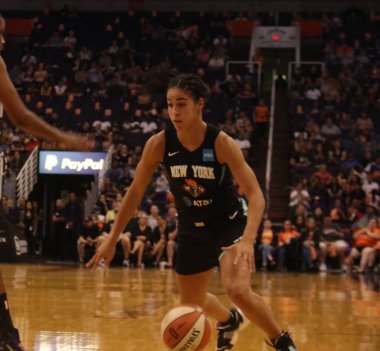 Phoenix Talking Stick Resort Arena'da New York Liberty için Asya Durr bekçi,Az /Abd Temmuz 5,2019.