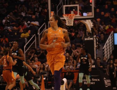 Phoenix'te Phoenix Mercury st Talking Stick Resort Arena için Brittney Griner merkezi,Az/Usa 5 Temmuz 2019.