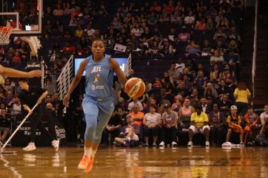 Phoenix, Arizona, ABD, 7 Temmuz 2019: Phoenix Mercury ve Atlanta Dream basketbol maçı  