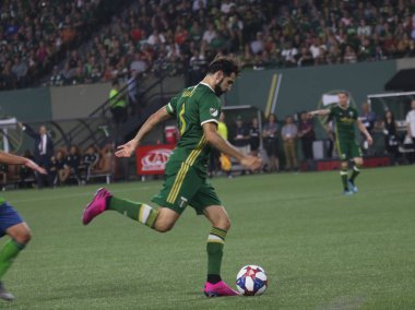 Oregon, Amerika Birleşik Devletleri - 23 Ağustos 2019 : Diego Valeri Portland Providence Park'ta Portland Timbers orta saha oyuncusu