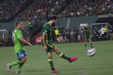 Oregon, Amerika Birleşik Devletleri - 23 Ağustos 2019 : Diego Valeri Portland Providence Park'ta Portland Timbers orta saha oyuncusu