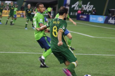 Oregon, Amerika Birleşik Devletleri - 23 Ağustos 2019 : Diego Valeri Portland Providence Park'ta Portland Timbers orta saha oyuncusu