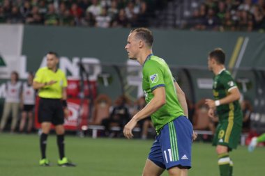 Oregon, Amerika Birleşik Devletleri - 23 Ağustos 2019 : Brad Smith defans Oyuncusu Seattle Sounders Fc Portland sporcular Providence Park, Futbol Oyuncuları, erkekler