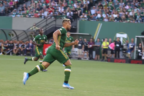 Oregon, Amerika Birleşik Devletleri - 23 Ağustos 2019 : Portland Timbers için Bill Tuiloma defans Portland Providence Park'ta