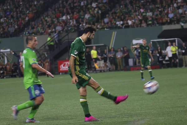 Oregon, Amerika Birleşik Devletleri - 23 Ağustos 2019 : Diego Valeri Portland Providence Park'ta Portland Timbers orta saha oyuncusu
