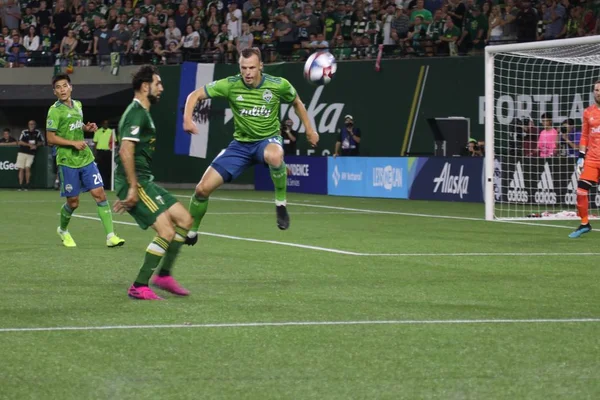 Oregon, Amerika Birleşik Devletleri - 23 Ağustos 2019 : Brad Smith defans oyuncusu Seattle Sounders Fc Portland Providence Park'ta