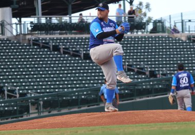Paredez Isaac Mesa 'daki Sloan Park' taki Yaquis de Obregn atıcısı, Az / Usa Eylül 29. 2019.