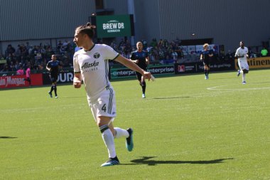  Portland Providence Park 'ta Portland Timbers' ın Jorge Villafaa defans oyuncusu..