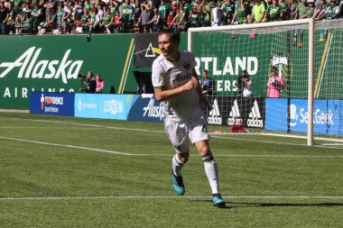  Portland Providence Park 'ta Portland Timbers' ın Jorge Villafaa defans oyuncusu..