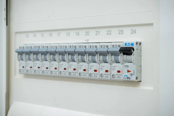 A range of different modular electrical devices in the appartment — Stock Photo, Image