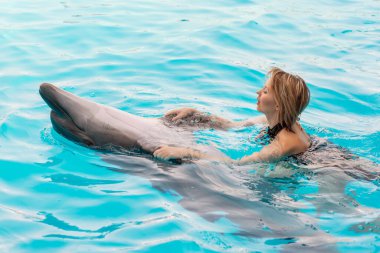 Bir yunusla yüzmenin ilk deneyimi.