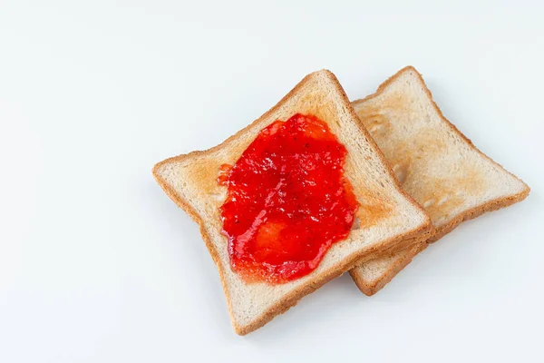 Slices of toast bread on white background, top view — Stock Photo, Image