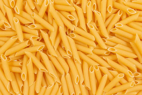 Fundo Massa Penne Cru Close Massa Penne Não Cozida Vista — Fotografia de Stock