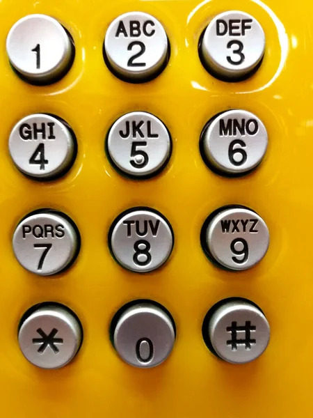 Grå Eller Grå Telefon Numrering Knappsats För Att Trycka Ringa — Stockfoto