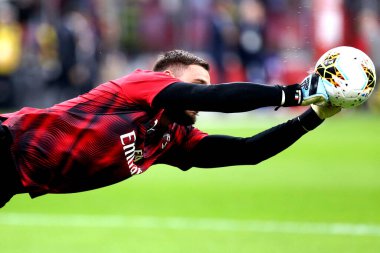 Milano, İtalya. 29 Eylül 2019. İtalyan Serisi A. Ac Milan Acf Fiorentinine 'e karşı. Milan' dan Gianluigi Donnarumma. .
