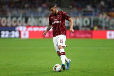 Milano, İtalya. 29 Eylül 2019. İtalyan Serisi A. Ac Milan Acf Fiorentinine 'e karşı. Ac Milan' dan Theo Hernandez görev başında.  .