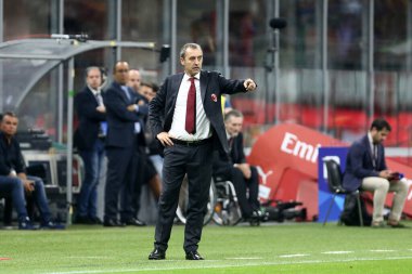 Milano, İtalya. 29 Eylül 2019. İtalyan Serie A. Ac Milan Acf Fiorentino 'ya karşı. Marco Giampaolo, Ac Milan' ın baş antrenörü..