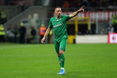 Milano, İtalya. 29 Eylül 2019. İtalyan Serie A. Ac Milan Acf Fiorentinine 'e karşı. Ac Fiorentina' nın Franck Ribery hareketi.  .