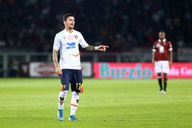 Torino, İtalya - 16 Eylül 2019. İtalyan Serisi A. Torino Fc, Amerikan Lecce 'den Diego Farias' a karşı. .