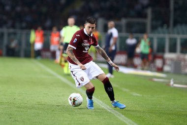Torino, İtalya - 16 Eylül 2019. İtalyan Serie A. Torino Fc Torino FC 'den Lecce. Daniele Baselli' ye karşı.   