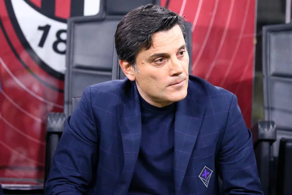 Milano Itálie Září2019 Italské Serie Milan Acf Fiorentina Vincenzo Montella — Stock fotografie