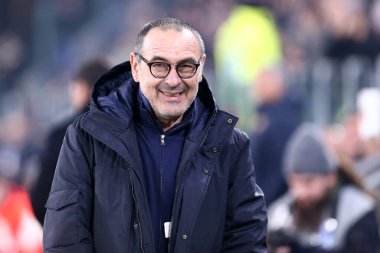 Torino, İtalya. 22 Ocak 2020. Coppa Italia 'da. Juventus Fc Roma 'ya karşı. Maurizio Sarri, Juventus FC 'nin koçu., .
