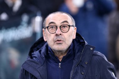 Torino, İtalya. 22 Ocak 2020. Coppa Italia 'da. Juventus Fc Roma 'ya karşı. Maurizio Sarri, Juventus FC 'nin koçu., .