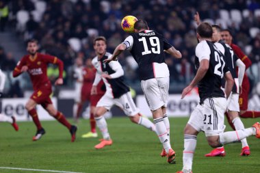 Torino, İtalya. 22 Ocak 2020. Coppa Italia 'da. Juventus Fc Roma 'ya karşı. Juventus FC 'den Leonardo Bonucci gol attı .