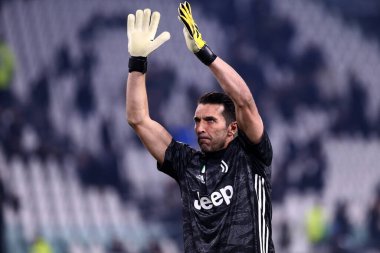 Torino, İtalya. 22 Ocak 2020. Coppa Italia 'da. Juventus Fc Roma 'ya karşı. Juventus FC 'den Gianluigi Buffon  .