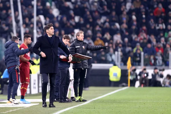 Torino Itálie Ledna2020 Coppa Italia Juventus Roma Paulo Fonseca Hlavní — Stock fotografie