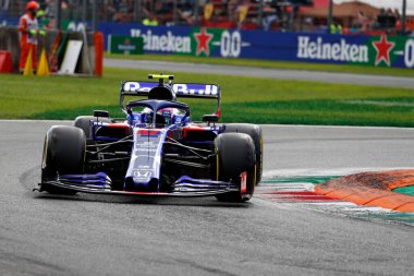 Monza, İtalya. 6-8 Eylül 2019. İtalya Formula 1 Grand Prix 'si. İtalya Formula 1 Grand Prix 'sinde Kızıl Boğa' dan Pierre Gasly Toro Rosso Honda