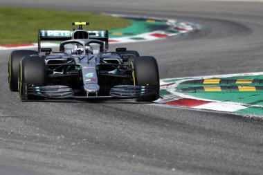 Monza, İtalya. 6-8 Eylül 2019. İtalya Formula 1 Grand Prix 'si. İtalya 'nın Formula 1 Grand Prix' si sırasında Mercedes AMG Petronas Motorsport 'tan Valtteri Bottas