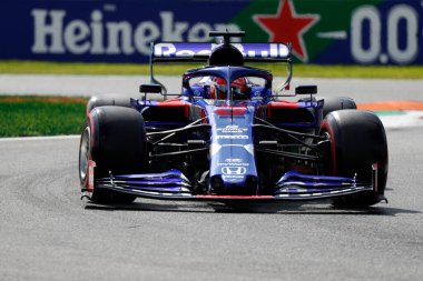 Monza, İtalya. 6-8 Eylül 2019. İtalya Formula 1 Grand Prix 'si. İtalya F1 Grand Prix elemeleri sırasında Red Bull Toro Rosso Honda 'dan Daniil Kvjat