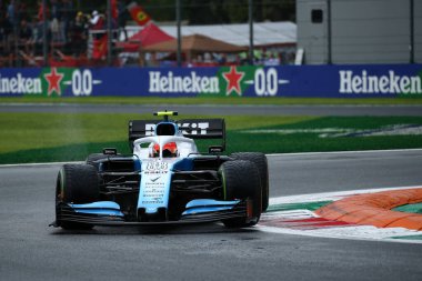 Monza, İtalya. 6-8 Eylül 2019. İtalya Formula 1 Grand Prix 'si. ROKiT Williams Racing 'den Robert Kubica İtalya F1 Grand Prix antrenmanı sırasında pistte