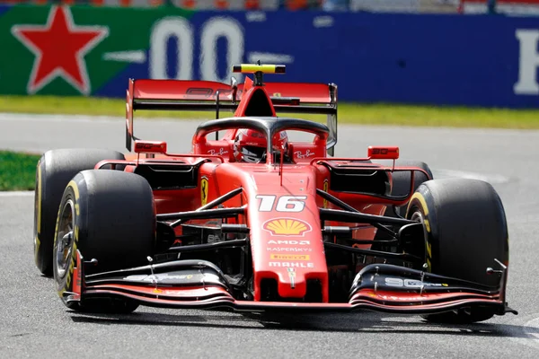 Monza Itália Setembro 2019 Grande Prémio Fórmula Itália Charles Leclerc — Fotografia de Stock