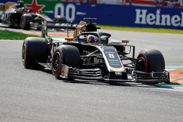 Monza Itália Setembro 2019 Grande Prémio Fórmula Itália Romain Grosjean — Fotografia de Stock