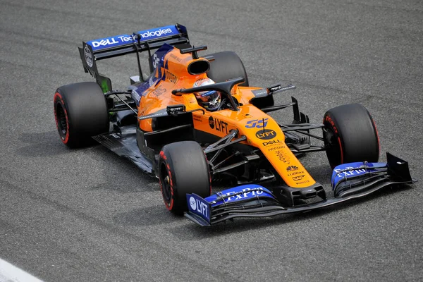 Monza, İtalya. 6-8 Eylül 2019. İtalya Formula 1 Grand Prix 'si. İtalya F1 Grand Prix elemeleri sırasında McLaren F1 takımından Carlos Sainz Jr.