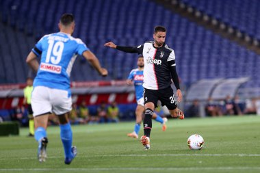 Roma. İtalya. 17 Haziran 2020. İtalya Kupası Finali. Ssc Napoli, Juventus Fc 'ye karşı. Juventus FC 'den Rodrigo Bentancur iş başında. .