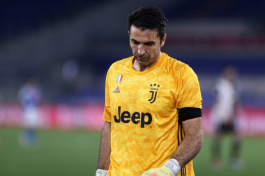 Roma. İtalya. 17 Haziran 2020. İtalya Kupası Finali. Ssc Napoli, Juventus Fc 'ye karşı. Juventus FC 'den Gianluigi Buffon iş başında .   